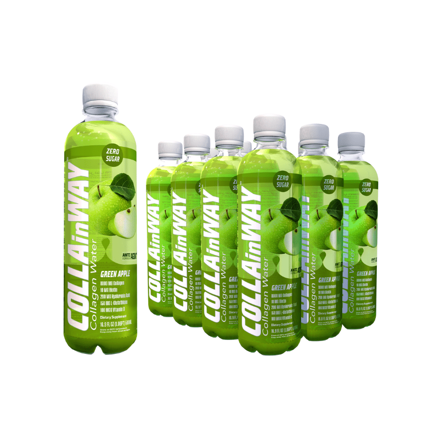 COLLAinWAY Collagen Water - Green Apple Flavor (500ml) | Zero Sugar, Anti - Aging, Hydration Boost - COLLAinWAY
