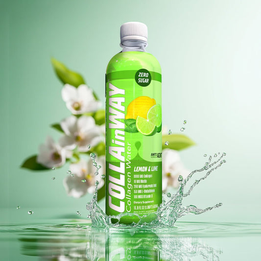 Lemon & Lime Flavor (500ml) | Collagen Drink, Zero Sugar, Anti - Aging, Hydration Boost(Full Box 12 Bottles) - COLLAinWAY