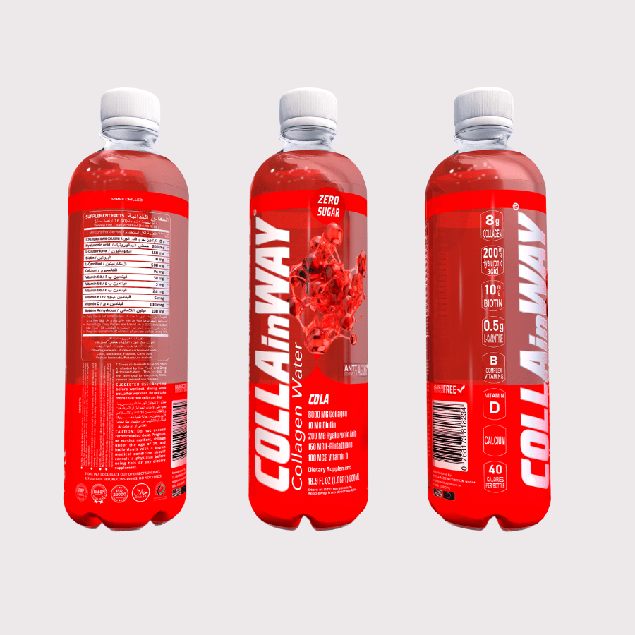 Sour Cherry Flavor (500ml) | Collagen Drink, Zero Sugar, Anti - Aging, Hydration Boost(Full Box 12 Bottles) - COLLAinWAY